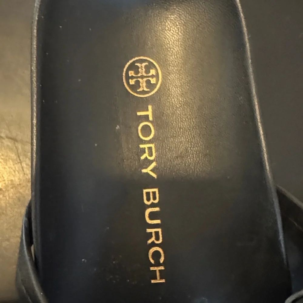 Tory Burch Black Slide Sandals, Like New